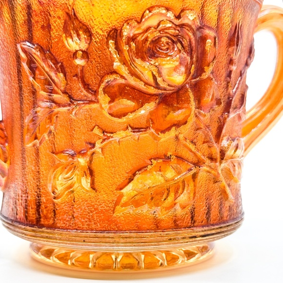 Imperial Glass 1920s Lustre Rose Marigold Carnival Glass Spooner Open Sugar Bowl - Picture 16 of 16